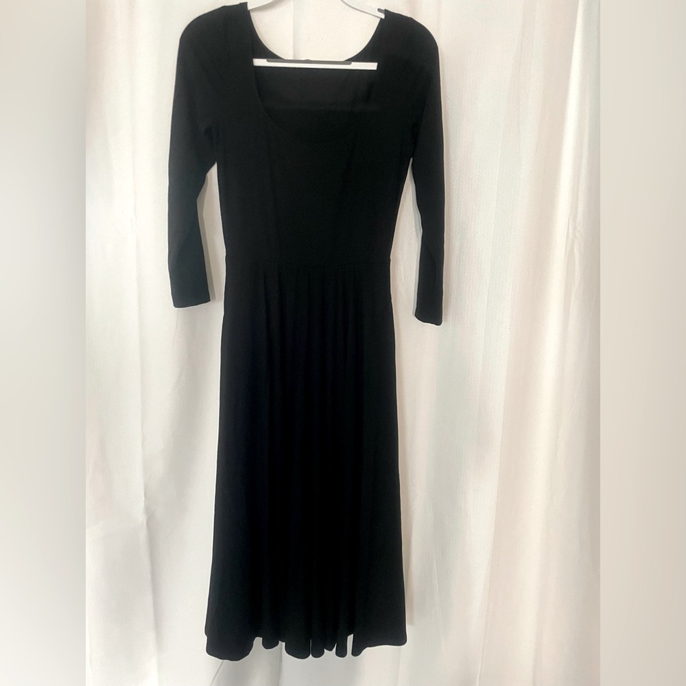 Reformation Black Long Sleeve Midi Dress